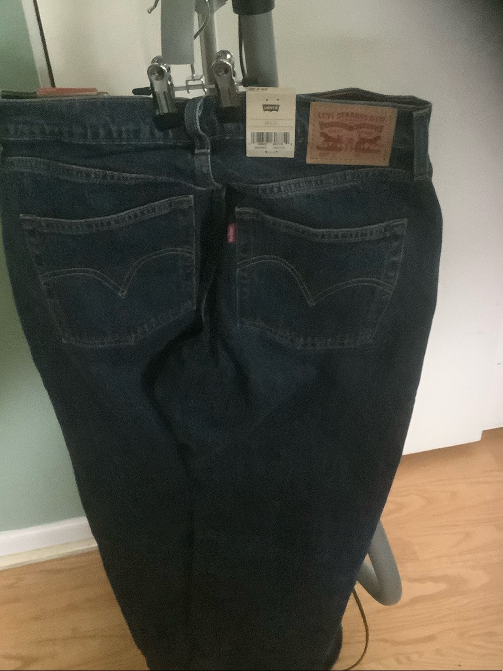 Levi's women's button fly 501 curve Dark Indigo Straight-Leg Jeans